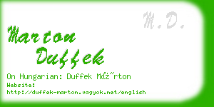 marton duffek business card